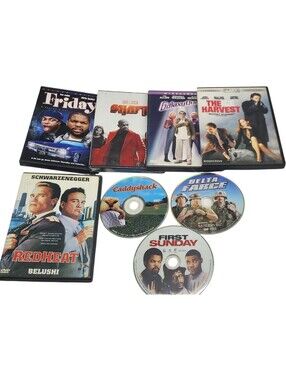 8pc Comedy DVDs - Friday, Shaft, Caddyshack, Delta Farce, Etc